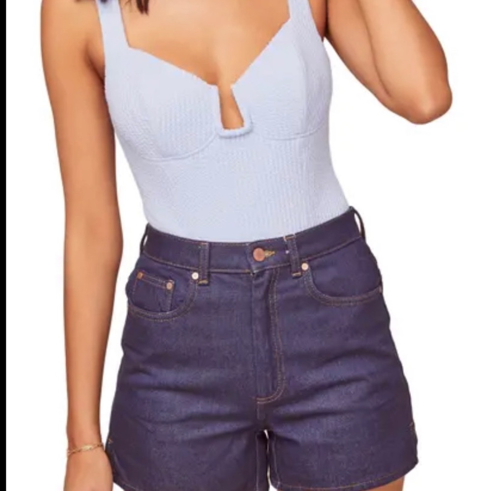 ASTR Aria Bodysuit, Sky Blue, Size M